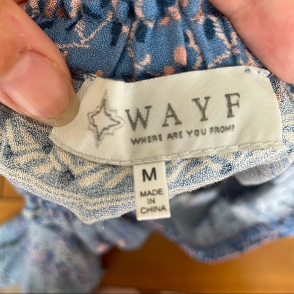 WAYF Blue Off The Shoulder Dress - Picture 7 of 7